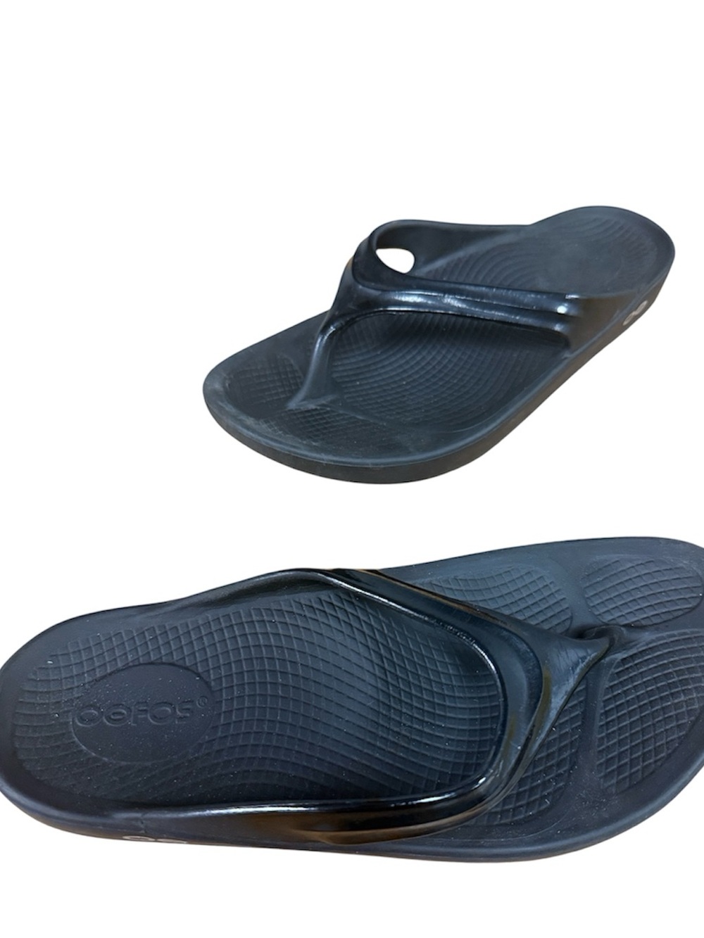 OOFOS OOLALA WOMENS BLACK SIZE: 7 FLIP FLOP SANDAL ARCH SUPPORT ABSORBS IMPACT